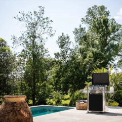 Plancha à Gaz Sur Chariot - Combo ENOSIGN 65 Inox & Noir -Barbecue Passion Soldes Magasin 57028385 a4 combo plancha enosign 65 inox et noir eno