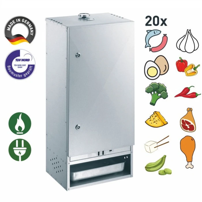 Fumoir Peetz Acier Aluminé Porte à Charnières - L 39 X P 28 X H 85 Cm 4 Fumoir Peetz Acier Aluminé Porte à Charnières - L 39 X P 28 X H 85 Cm – Image 2