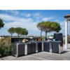 Cuisine D'extérieur ENO Modulo Inox Et Noir Pour Plancha - 5 Modules Avec Table De Cuisson Master
