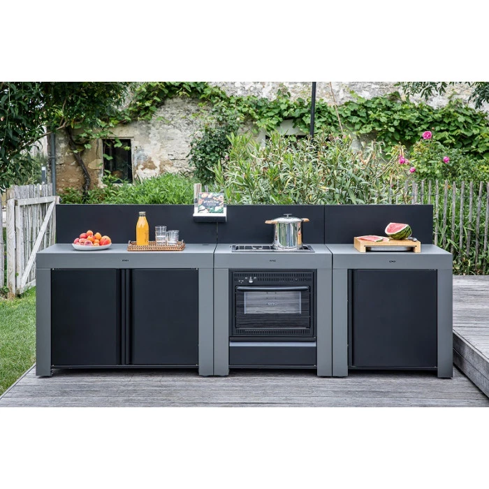 Cuisine D'extérieur ENO Modulo Acier Pour Plancha - 3 Modules Avec Cuisinière Et Chariot Félix 10 Cuisine D'extérieur ENO Modulo Acier Pour Plancha - 3 Modules Avec Cuisinière Et Chariot Félix – Image 8