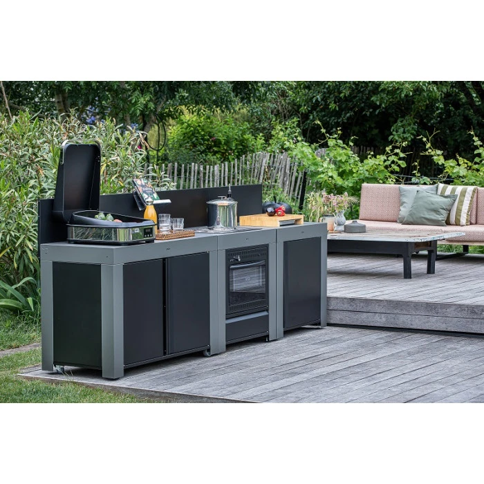 Cuisine D'extérieur ENO Modulo Acier Pour Plancha - 3 Modules Avec Cuisinière Et Chariot Félix 5 Cuisine D'extérieur ENO Modulo Acier Pour Plancha - 3 Modules Avec Cuisinière Et Chariot Félix – Image 3