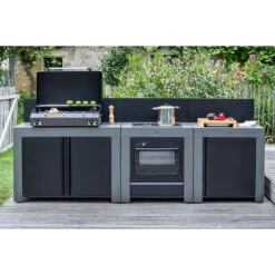 Cuisine D'extérieur ENO Modulo Acier Pour Plancha - 3 Modules Avec Cuisinière Et Chariot Félix 14 Cuisine D'extérieur ENO Modulo Acier Pour Plancha - 3 Modules Avec Cuisinière Et Chariot Félix -Barbecue Passion Soldes Magasin cuisine modulo 3 cuisiniere chariot felix 5