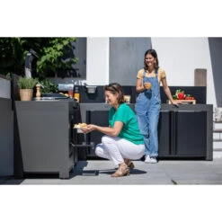 Cuisine D'extérieur ENO Modulo Acier Pour Plancha - 5 Modules Avec Cuisinière -Barbecue Passion Soldes Magasin cuisine modulo 5 cuisiniere 4
