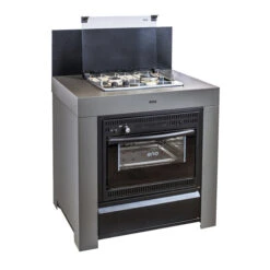 Modulo Cuisinière Four Et Plaque - Gris Acier - Cuisine D'extérieur ENO -Barbecue Passion Soldes Magasin mod7005 1 cuisine exterieur modulo combine gris cargo eno