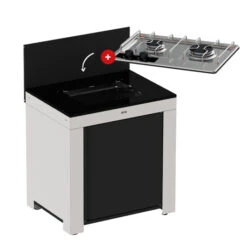 Modulo Table De Cuisson Master 2 Brûleurs - Coloris Inox Et Noir - Pour Cuisine D'extérieur ENO 20 Modulo Table De Cuisson Master 2 Brûleurs - Coloris Inox Et Noir - Pour Cuisine D'extérieur ENO -Barbecue Passion Soldes Magasin modulo gris plaque