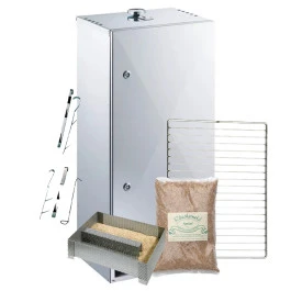 Pack Fumoir Peetz Inox Porte à Charnières - H 85 Cm + Accessoires 3 Pack Fumoir Peetz Inox Porte à Charnières - H 85 Cm + Accessoires