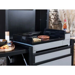 Pack Plancha Forge Adour PREMIUM 60 Acier Noir Et Gris + Chariot Et Capot -Barbecue Passion Soldes Magasin pack plancha gaz forge adour premium 60 acier noir gris 3