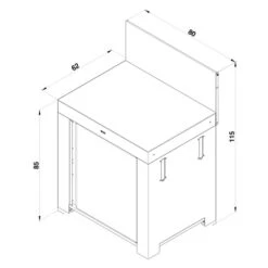 Modulo Plan De Travail - Gris Acier - Cuisine D'extérieur ENO -Barbecue Passion Soldes Magasin pmod7001 modulo standard acier cuisine exterieur eno 4