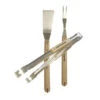 Kit 3 Accessoires Barbecue : Pince + Fourchette + Spatule Inox Et Bois Cook'In Garden